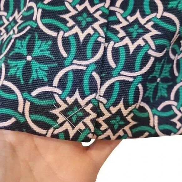 J. Crew Women's Green & Pale Pink Polyester Geometric No 2 Print Pencil Straight - Picture 10 of 10